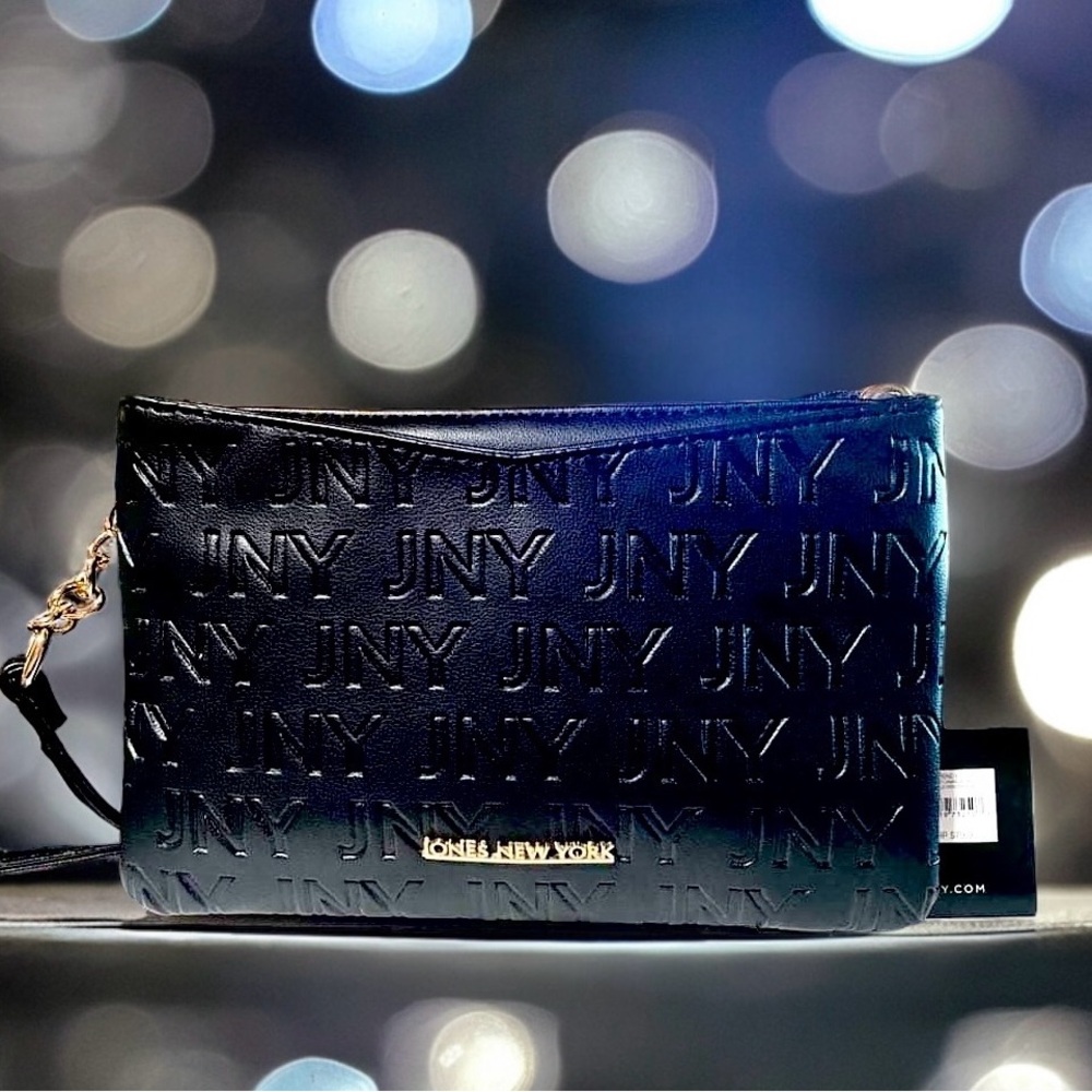 Jones New York Purse Crossbody Signature Logo Designer Handbag Small Black